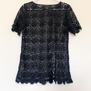 Banana Republic black lace blouse